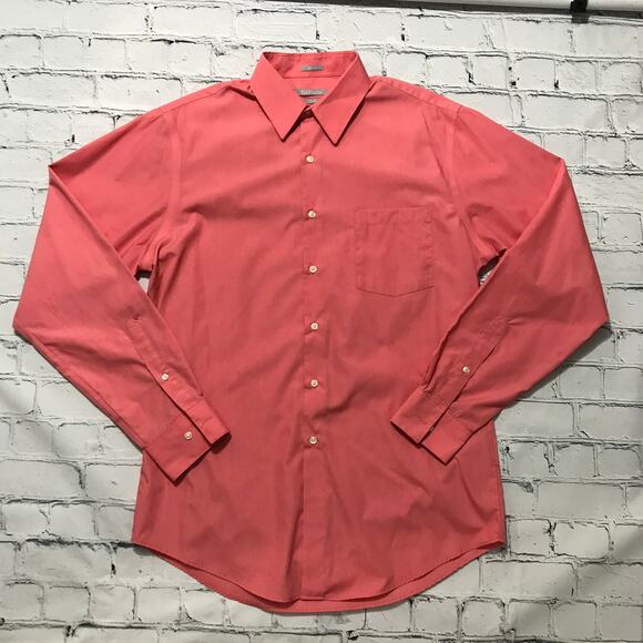 Peach VAN HEUSEN  Poplin Dress Shirt - Picture 4 of 5